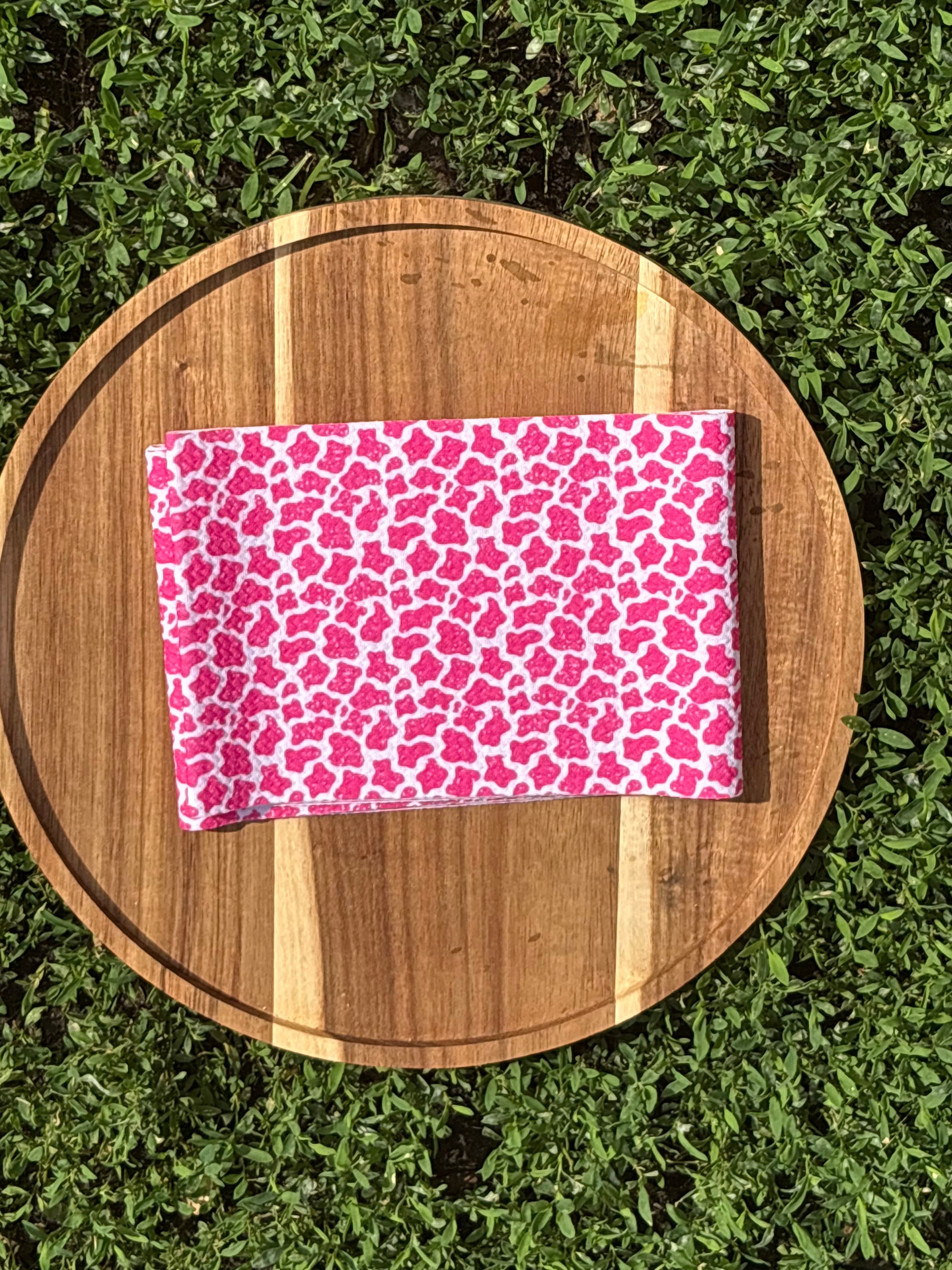 Hot pink cow print