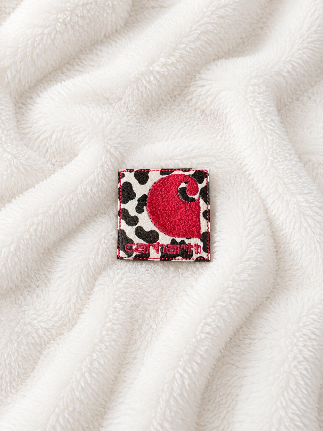 Pink cow print patch