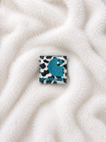 Blue cow print patch