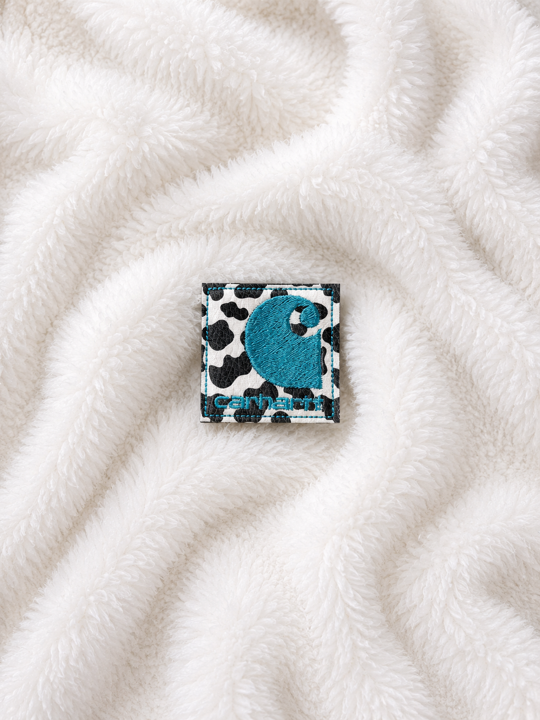Blue cow print patch